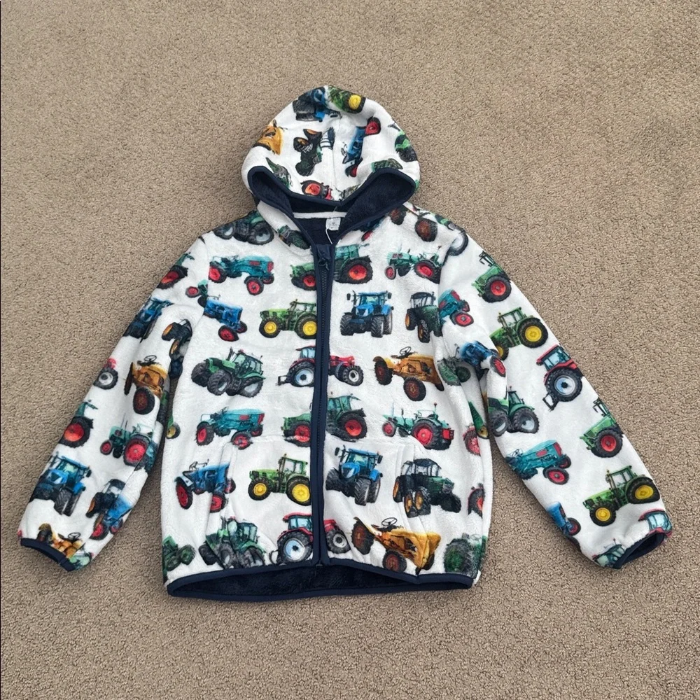 166 NWTFEIFEIYU Fleece Zip‎ Up Jacket with Hood - Size: 6Y